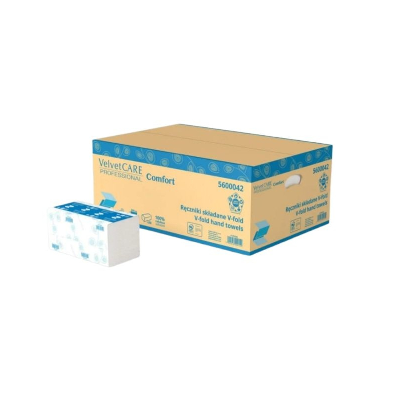 Ręcznik V Fold VELVET CARE Professional 5600042 Białe 3000 listków Celuloza 2W